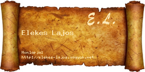 Elekes Lajos névjegykártya